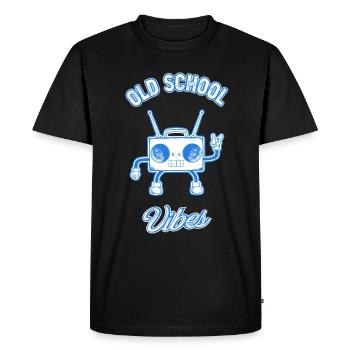 Old School Vibes Retro Beat Box Music Lover - Men's Premium Organic T-Shirt - black - Front - Nico (187cm)