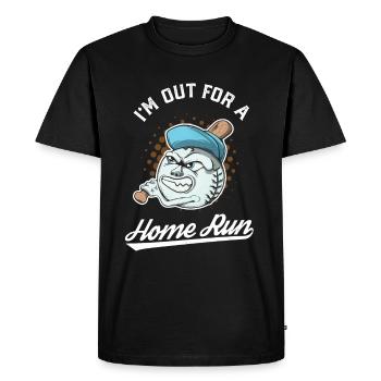 Coup de circuit de mascotte de baseball - T-shirt Premium bio Homme - noir - Devant - Nico (187cm)