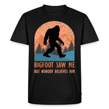 Bigfoot m’a vu mais personne ne le croit - T-shirt Premium bio Homme - noir - Devant - Nico (187cm)
