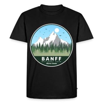 Randonnée souvenir du parc national Banff de l’Alberta - T-shirt Premium bio Homme - noir - Devant - Nico (187cm)