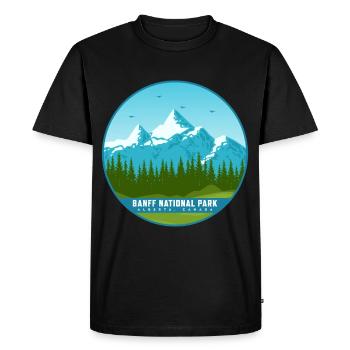 Parc national Banff Canada Alberta Souvenir Randonnée pédestre - T-shirt Premium bio Homme - noir - Devant - Nico (187cm)