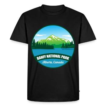 Parc national de l’Alberta Banff Canada Randonnée souvenir - T-shirt Premium bio Homme - noir - Devant - Nico (187cm)