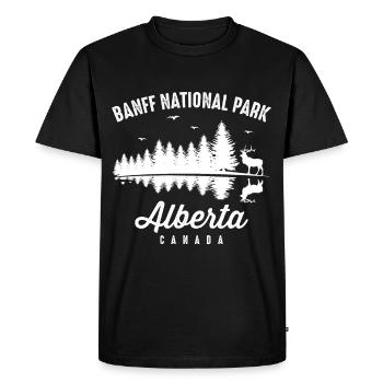 Parc national Banff Canada Alberta Souvenir Randonnée pédestre - T-shirt Premium bio Homme - noir - Devant - Nico (187cm)