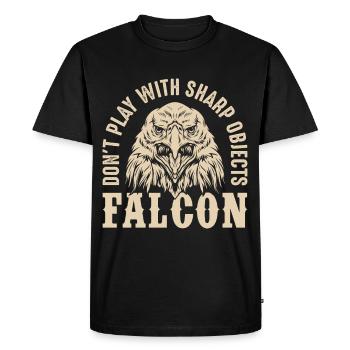 Faucon Objets tranchants Fauconnerie Aigle Autour des palombes Falk - T-shirt Premium bio Homme - noir - Devant - Nico (187cm)