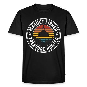 Magnet Fisherman Treasure Hunters Magnet Magnetic Fishing - Men's Premium Organic T-Shirt - black - Front - Nico (187cm)