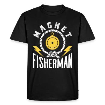 Magnet Fish Magnet Magnetic Fishing - Men's Premium Organic T-Shirt - black - Front - Nico (187cm)