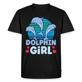 Dolphin Girl Dolphins Dolphins Dolphin Lovers - T-shirt Premium bio Homme - noir - Devant - Nico (187cm)
