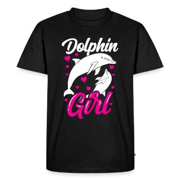 Dauphin Fille Amoureux Dauphins Dauphins Dauphin - T-shirt Premium bio Homme - noir - Devant - Nico (187cm)