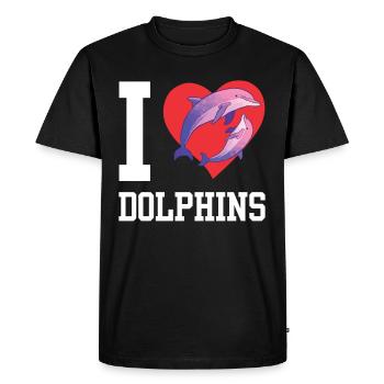 I love dolphins dolphin dolphin dolphins - Men's Premium Organic T-Shirt - black - Front - Nico (187cm)
