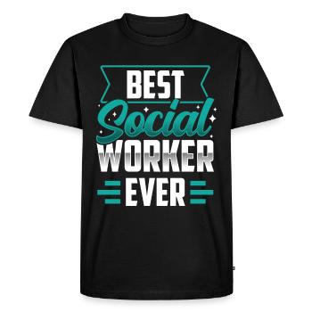 Meilleur travailleur social de tous les temps en travail social - T-shirt Premium bio Homme - noir - Devant - Nico (187cm)