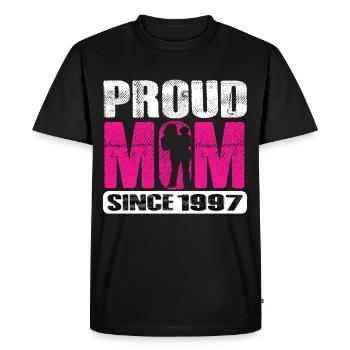Proud Mom Since 1997 - Men's Premium Organic T-Shirt - black - Front - Nico (187cm)