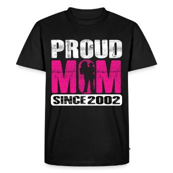 Proud Mom Since 2002 - Men's Premium Organic T-Shirt - black - Front - Nico (187cm)