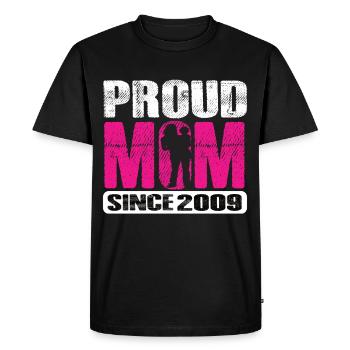 Proud Mom Since 2009 - Men's Premium Organic T-Shirt - black - Front - Nico (187cm)