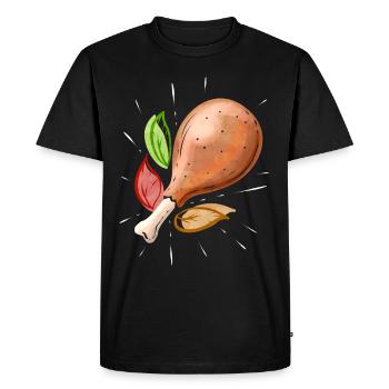 Repas familial de pilon de jambe de dinde rôtie sur - T-shirt Premium bio Homme - noir - Devant - Nico (187cm)