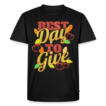 Meilleur jour pour donner Thanksgiving - T-shirt Premium bio Homme - noir - Devant - Nico (187cm)