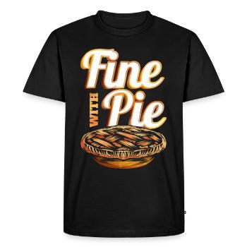Fine With Pie Pumpkin Pie Autumn Thanksgiving - Men's Premium Organic T-Shirt - black - Front - Nico (187cm)
