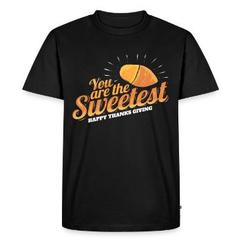 Vous êtes la patate douce d’igname la plus sucrée - T-shirt Premium bio Homme - noir - Devant - Nico (187cm)