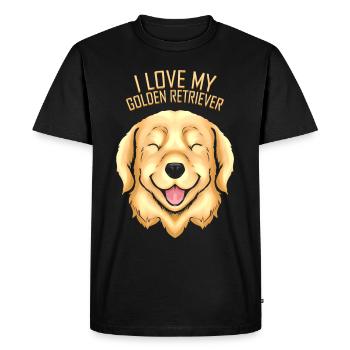 Dog Lover - I Love My Golden Retriever - Men's Premium Organic T-Shirt - black - Front - Nico (187cm)