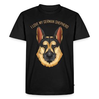 Dog Lover - I Love My English Shepherd - Men's Premium Organic T-Shirt - black - Front - Nico (187cm)