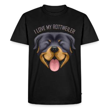 Dog Lover - I Love My Rottweiler - Men's Premium Organic T-Shirt - black - Front - Nico (187cm)