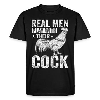 Mignon Capybara Animal Rights Lovers Animal Print - T-shirt Premium bio Homme - noir - Devant - Nico (187cm)