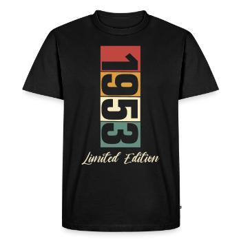 70th birthday 1953 Born 70 years vintage - Men's Premium Organic T-Shirt - black - Front - Nico (187cm)