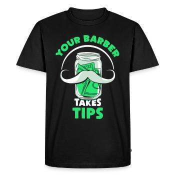 Votre coiffeur donnera un pourboire à Barbershop Barber - T-shirt Premium bio Homme - noir - Devant - Nico (187cm)