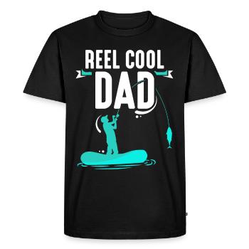 Reel Cool Papa Angler Pêche Pêche Pêcheur - T-shirt Premium bio Homme - noir - Devant - Nico (187cm)