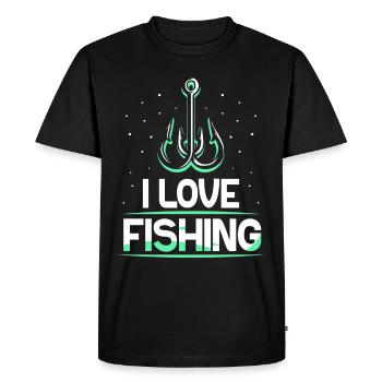 J’aime pêcher pêcheurs pêcheurs pêche pêche - T-shirt Premium bio Homme - noir - Devant - Nico (187cm)