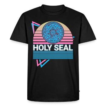 Saint Sceau Archange Retro - T-shirt Premium bio Homme - noir - Devant - Nico (187cm)