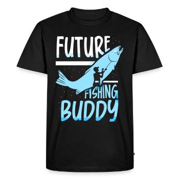 Future fishing buddy angler fishing friend - Men's Premium Organic T-Shirt - black - Front - Nico (187cm)