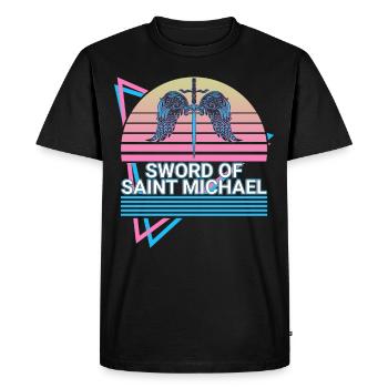 The Sword of Saint Michael - Men's Premium Organic T-Shirt - black - Front - Nico (187cm)