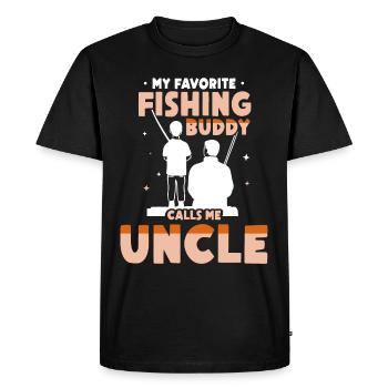 My favorite fishing buddy calls me Uncle Fishing - Men's Premium Organic T-Shirt - black - Front - Nico (187cm)
