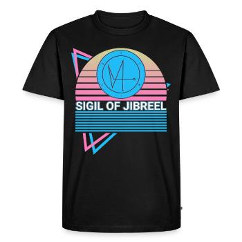 Sceau de Jibrael Archange Sceau Rétro - T-shirt Premium bio Homme - noir - Devant - Nico (187cm)