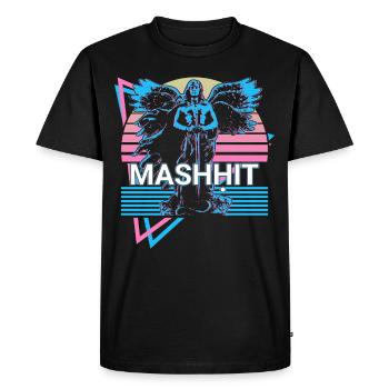 Mashḥit Destructive Angel Retro - Men's Premium Organic T-Shirt - black - Front - Nico (187cm)