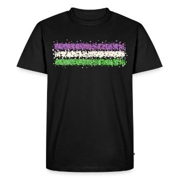 Genderqueer Genderfluid Nonbinary Flag Queer - T-shirt Premium bio Homme - noir - Devant - Nico (187cm)