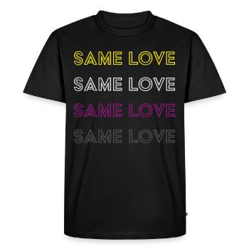 Asexuel Asexualité Asexual Flag Communauté - T-shirt Premium bio Homme - noir - Devant - Nico (187cm)