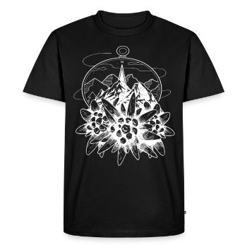 Alps Compass Mountains Hiking Edelweiss Switzerland - Men's Premium Organic T-Shirt - black - Front - Nico (187cm)