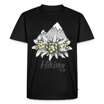 Randonnée Alpes Souvenir Edelweiss Suisse Montagnes Nat - T-shirt Premium bio Homme - noir - Devant - Nico (187cm)