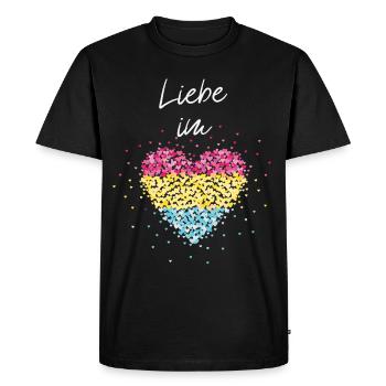 L’amour dans le cœur Pansexuel Pansexuel Pansexuel - T-shirt Premium bio Homme - noir - Devant - Nico (187cm)