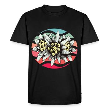 Edelweiss Vintage Suisse Souvenir Randonnée Alpes B - T-shirt Premium bio Homme - noir - Devant - Nico (187cm)