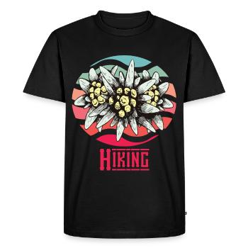 Randonnée Alpes Edelweiss Vintage Suisse Souvenir B - T-shirt Premium bio Homme - noir - Devant - Nico (187cm)