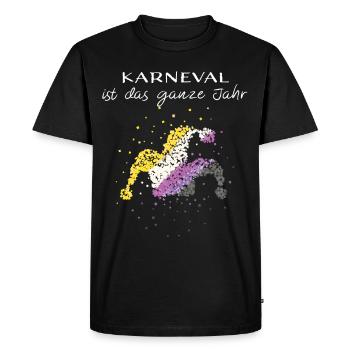 Casquette de fou de carnaval Asexualité asexuée - T-shirt Premium bio Homme - noir - Devant - Nico (187cm)