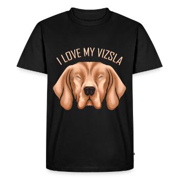 Dog Lover - I Love My Magyar Vizsla - Men's Premium Organic T-Shirt - black - Front - Nico (187cm)