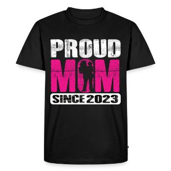Maman fière depuis 2023 - T-shirt Premium bio Homme - noir - Devant - Nico (187cm)