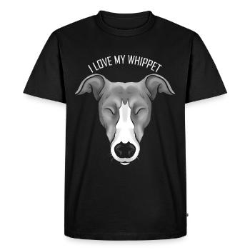 Dog Lover - J’aime mon whippet - T-shirt Premium bio Homme - noir - Devant - Nico (187cm)