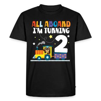2 birthday All Aboard in tuning 2 2 years - Men's Premium Organic T-Shirt - black - Front - Nico (187cm)