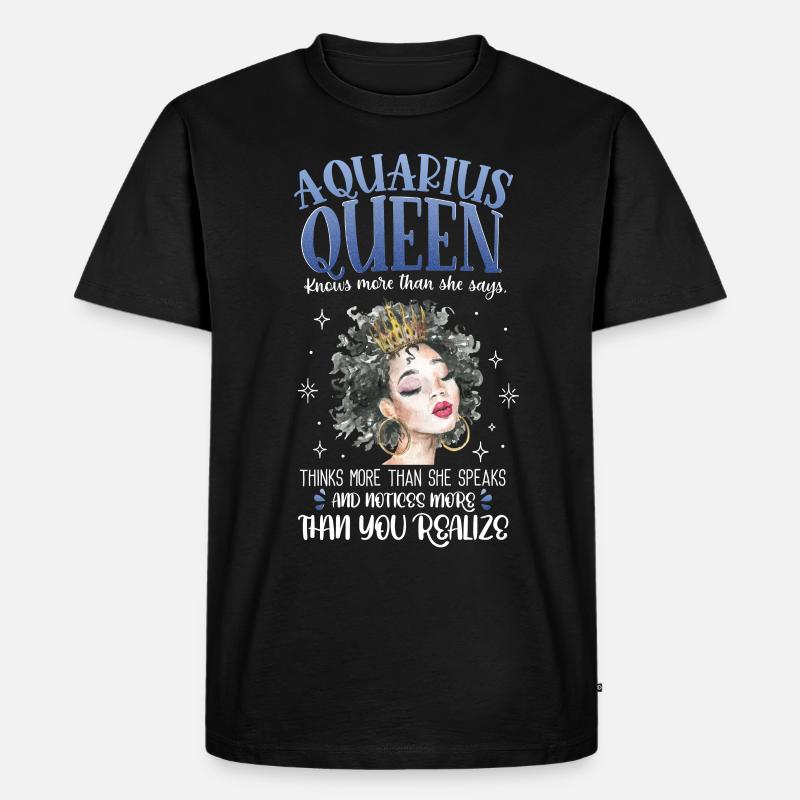 Aquarius Queen - Männer Premium Bio T-Shirt - Schwarz