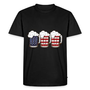 Beer America America Flag États-Unis - T-shirt Premium bio Homme - noir - Devant - Nico (187cm)