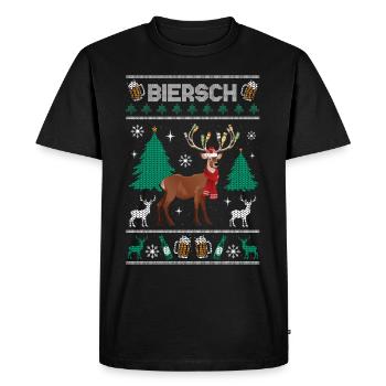 Noël Biersch Rudolf Affreux Cerf de Noël - T-shirt Premium bio Homme - noir - Devant - Nico (187cm)
